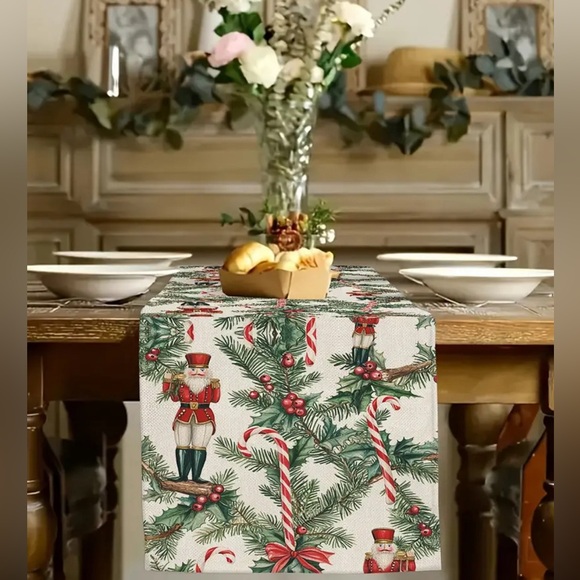 Vintage look Christmas nutcracker Santa Table Runner 13X72  Holiday Decor candy - Picture 2 of 7